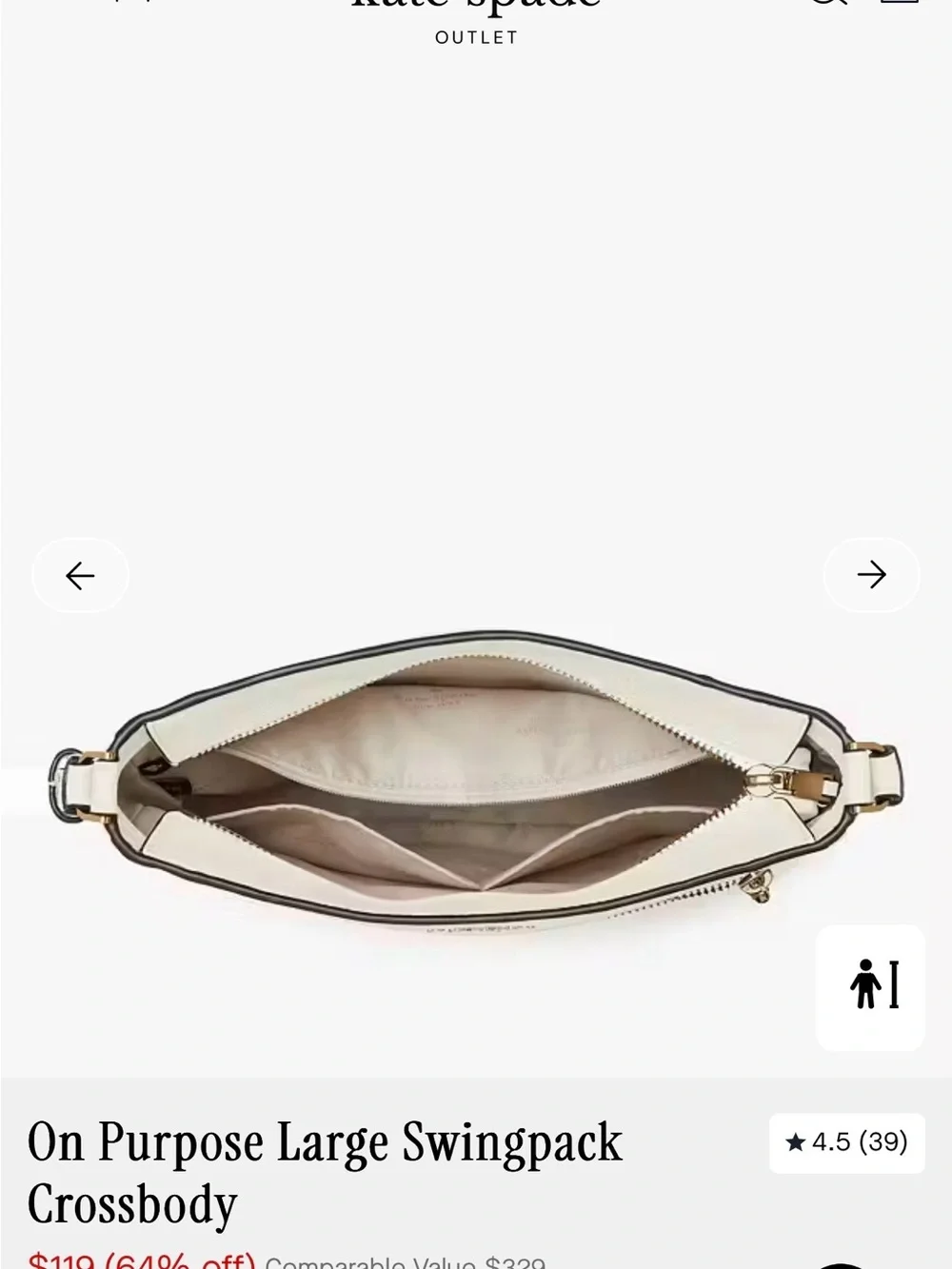 kate spade ivory structured satchel with front zip